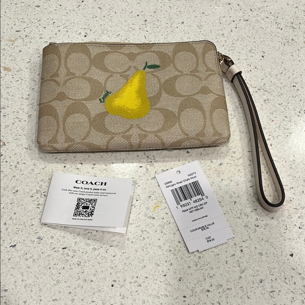 Coach Wristlet with Pear Design